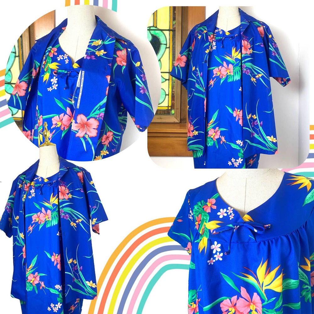 Island Fashions HawaiianTropical  Vintage 2-piece Outfit Set - Picture 5 of 11